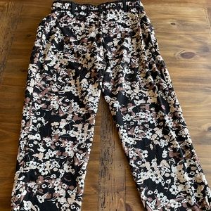Floral Print Silk Pants